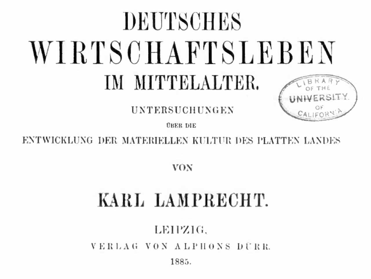 Lamprecht Buch von 1885